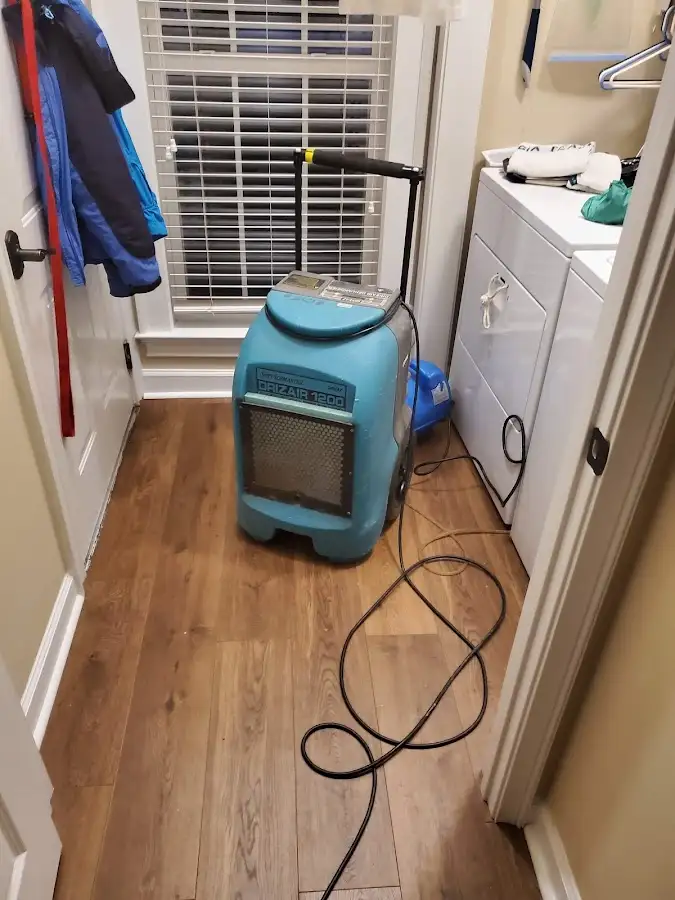 Commercial dehumidifier deployed for Flood Damage Cleanup in Cedar Lake